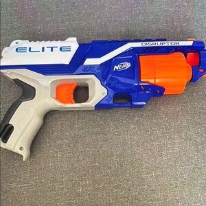NERF Elite Disruptor Blaster - Blue and Orange EUC